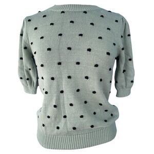 Ann Taylor Popcorn Stitch Polka Dot Puff Sleeve Green Sweater Sm Old Money NWT